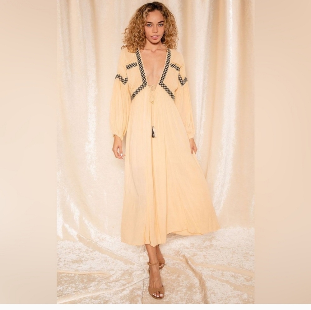 Anthropologie by RAGA Montana Plunge Maxi Dress.